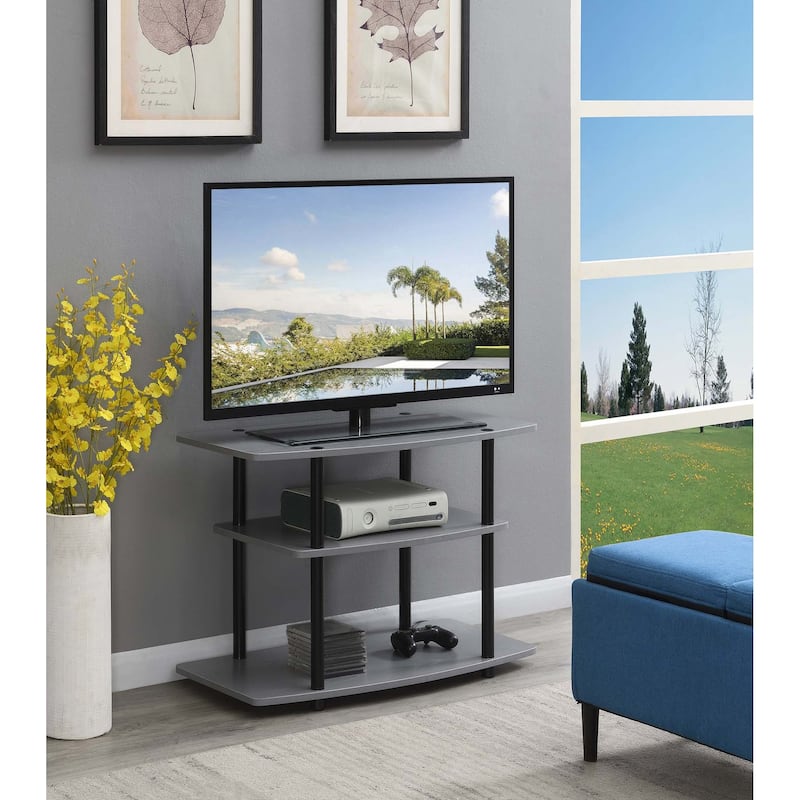 Convenience Concepts Designs2Go No Tools 3 Tier TV Stand - Grey/Black