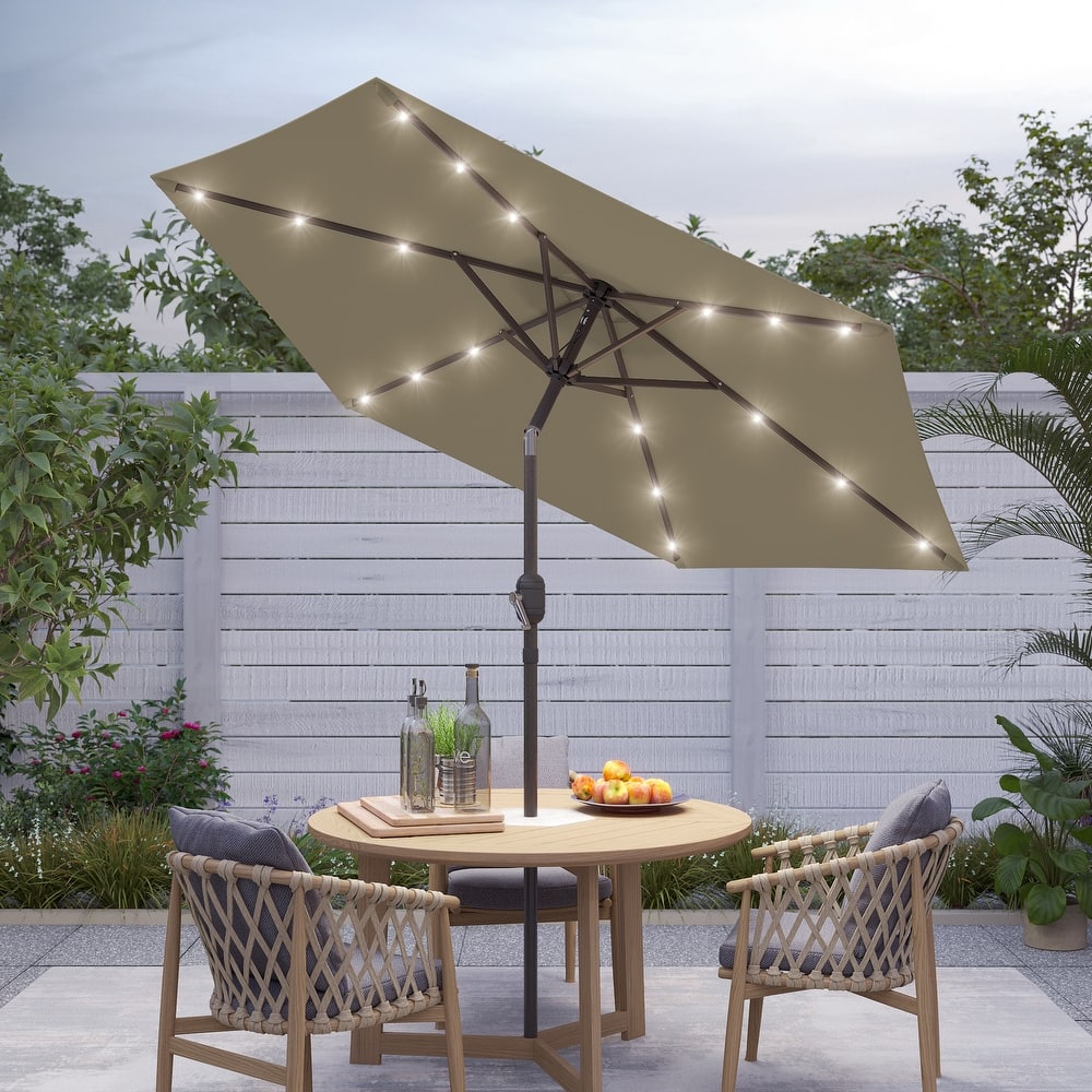 Bonosuki 7.5Ft LED Patio Market Umbrella Outdoor Table Umbrella