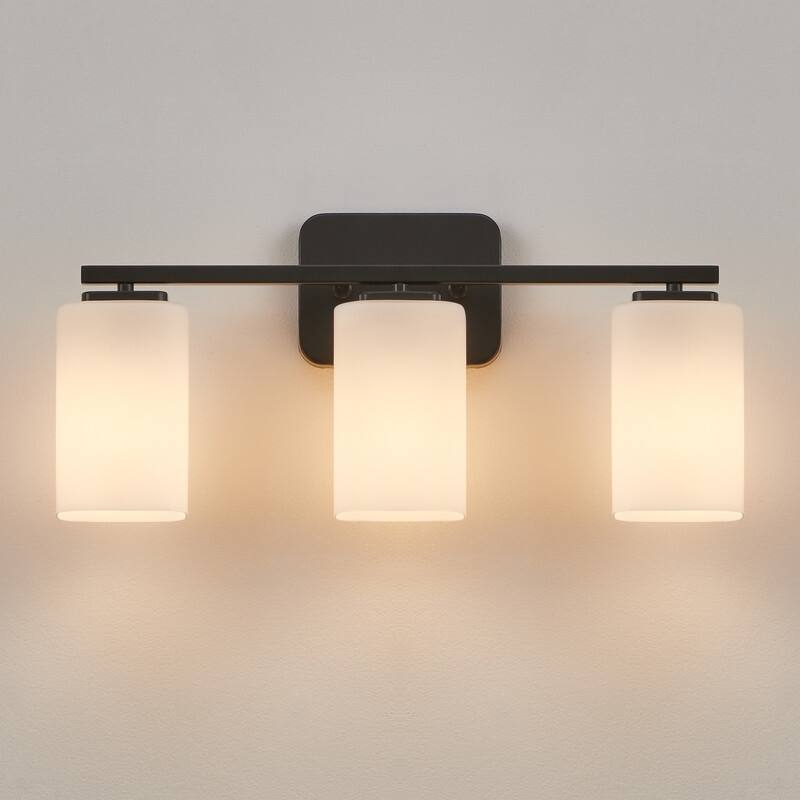 KAWOTI W20.5" Frosted Glass Bathroom Vanity Light
