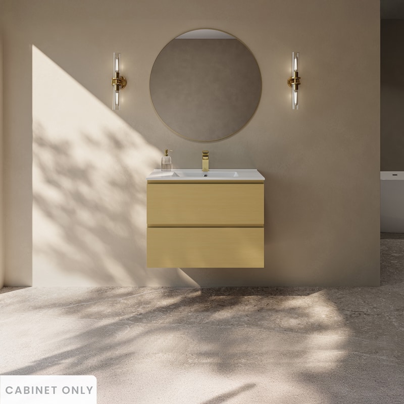 Liberte 30" Wall-Mounted Bathroom Vanity Cabinet Without Top In Natural Oak - 30