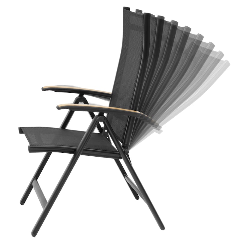 VredHom Patio Folding Chairs Dining Chairs with Adjustable Backrest