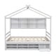 preview thumbnail 3 of 17, Full House Bed with Roof Frame and Under Bed Storage Unit