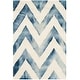 preview thumbnail 93 of 121, SAFAVIEH Dip Dye Marybeth Hand-tufted Wool Chevron Area Rug 2' x 3' - Ivory/Navy - Rectangle