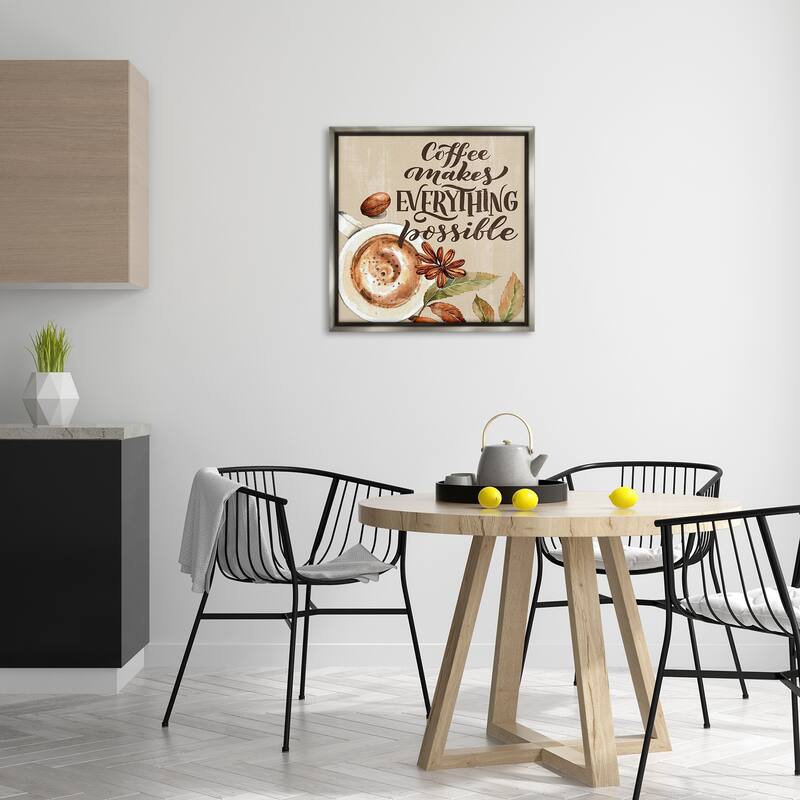 Stupell Rustic Coffee Makes Possible Framed Floater Canvas Wall Art Design By Kim Allen