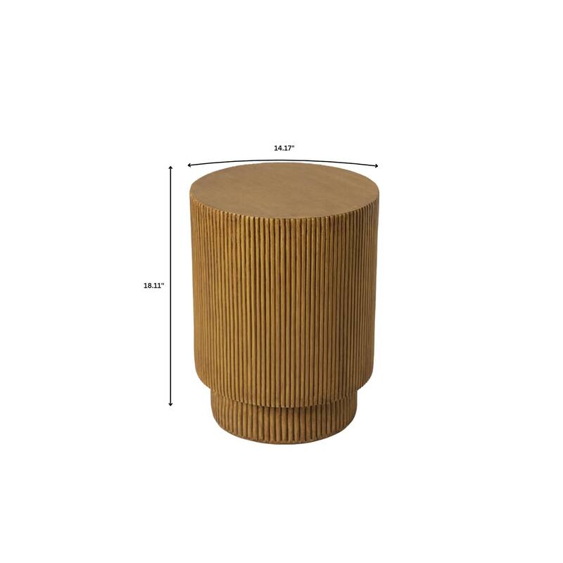 Eden 14-Inch Wide Round Side Table in Fiberstone Accent End Table for Indoor and Outdoor