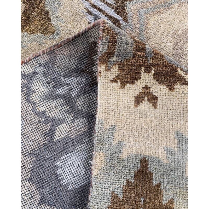 Ikat One-of-a-Kind Handmade Area Rug - Beige, 8' 0" x 9' 10" - 8' 0" x 9' 10"