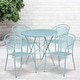 preview thumbnail 1 of 23, 30-in. Round Steel Folding Patio Table Set w/ 4 Chairs Sky Blue