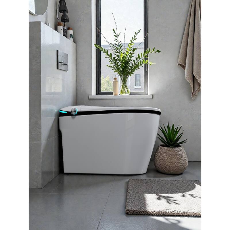 Luxury Smart Toilet with Built In Bidet. Auto Open Close Seat. Foot Sensor Flush. Heated Seat. Dryer