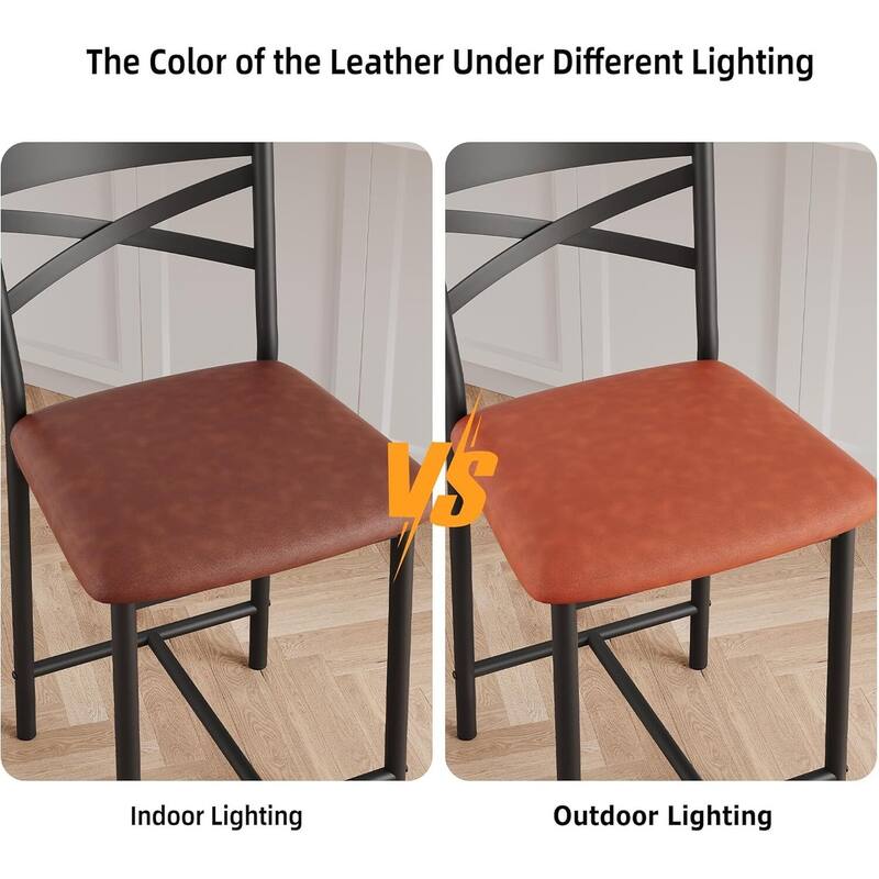 Modern 26" Counte Height Bar Stools for Kitchen Island, Brown