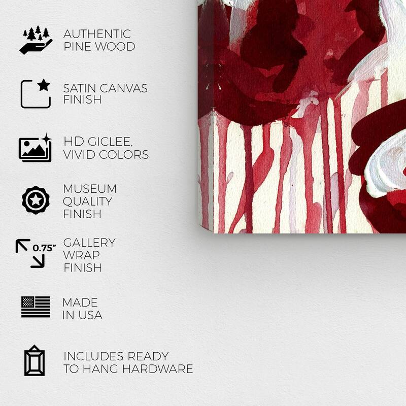 Wynwood Studio Canvas Abstract Rananculus Obsession Red and Dark Red Modern & Contemporary Wall Art Canvas Print