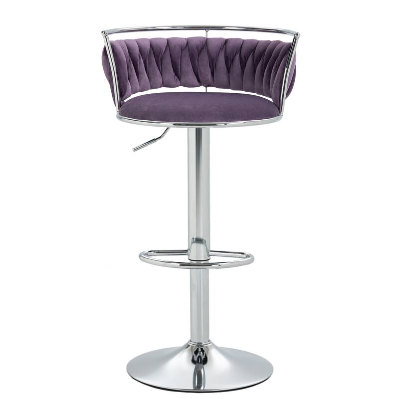 Modern Velvet 26" Adjustable Swivel Bar Stools (Set of 4)