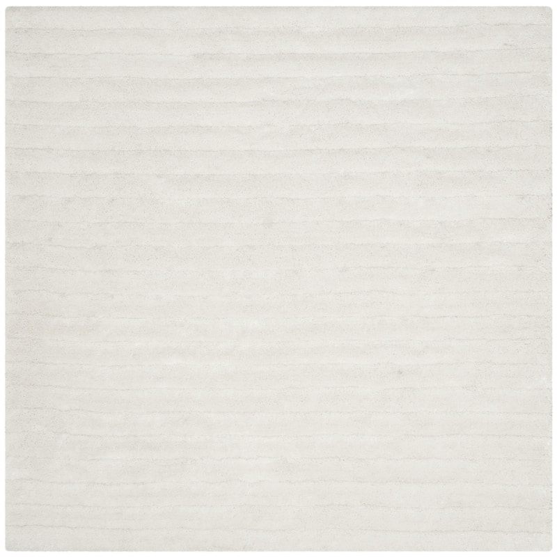 SAFAVIEH Handmade 3D Shag Ivana 1.2-inch Thick Rug - 6' Square - Pearl