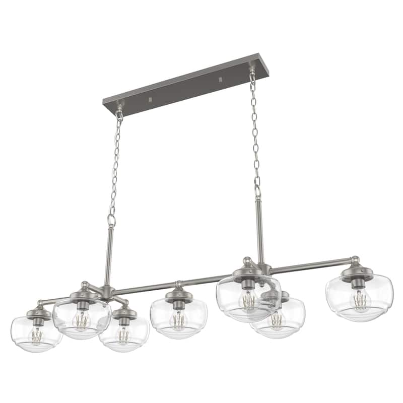 Hunter Saddle Creek Linear Chandelier, Clear Glass, Dining Room Table, Kitchen Island