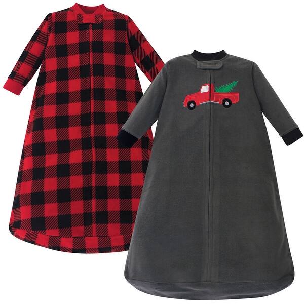 slide 1 of 1, Hudson Baby Infant Boy Long-Sleeve Fleece Sleeping Bag, Christmas Tree, 0-9 Months - Christmas Tree - 0-9 Months 0-9 Months - Christmas Tree