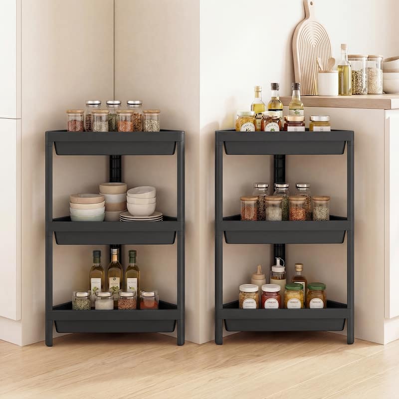 Gymax 2-Pack 3-Tier Shelf w/Detachable Design & Drainage Holes