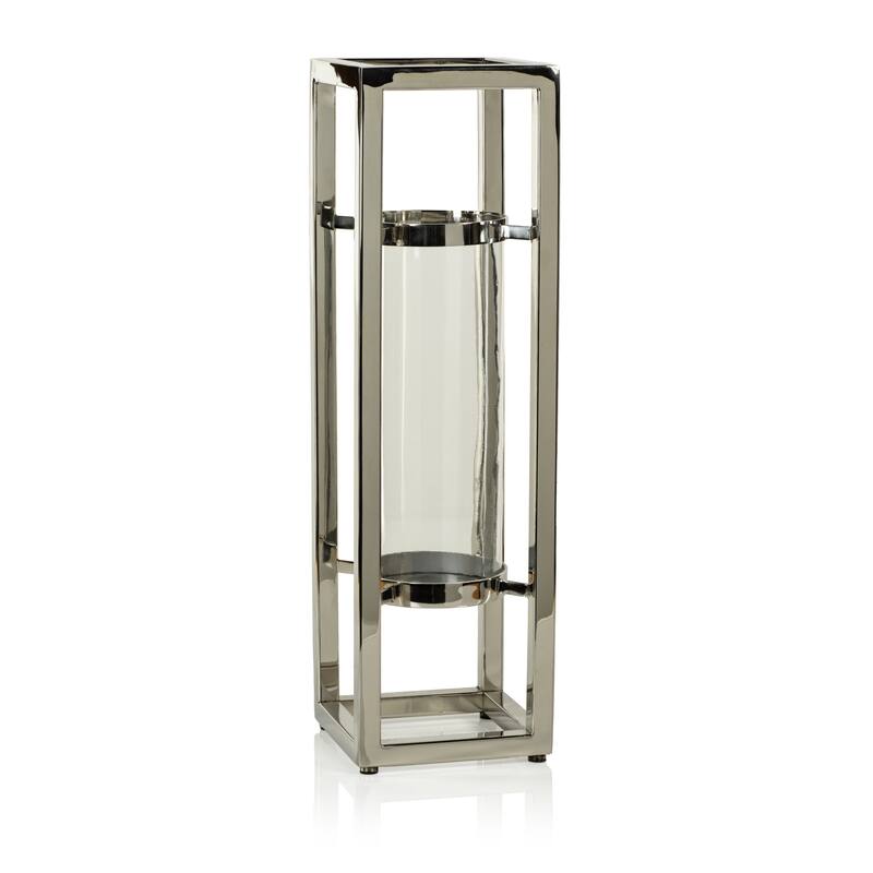 Irvine Polished Steel Hurricane Candle Holder - 24"