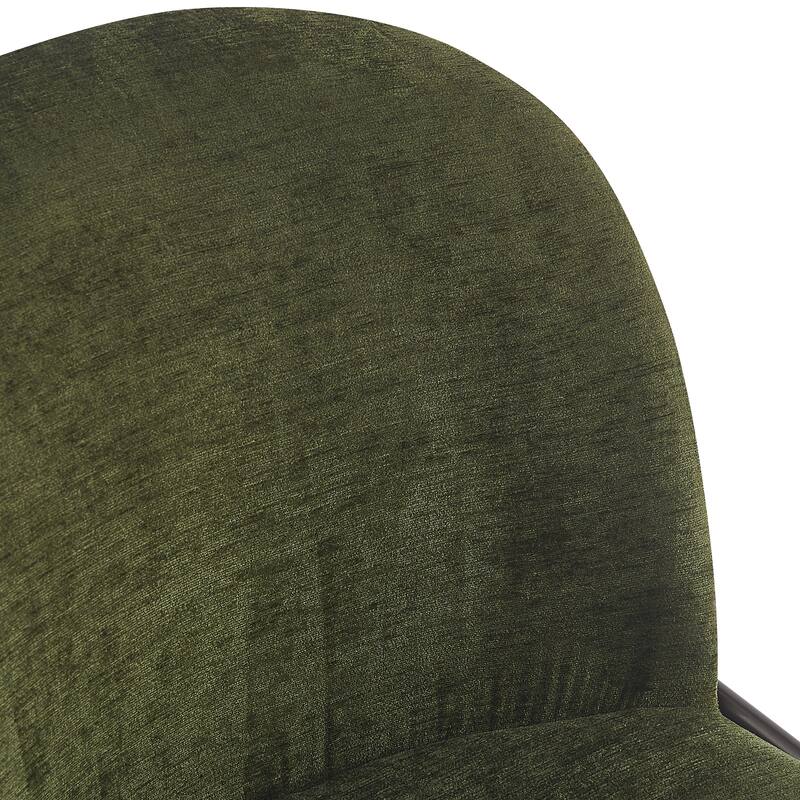 Fabric Upholstered Bar Stools Set of 2, Kitchen Island Chairs with Curved Backrest, Breakfast Bar Chairs with Metal Footrest