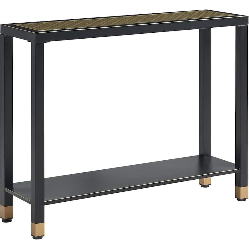 2-Tier Glass Entryway Console Entrance Table with Shelves