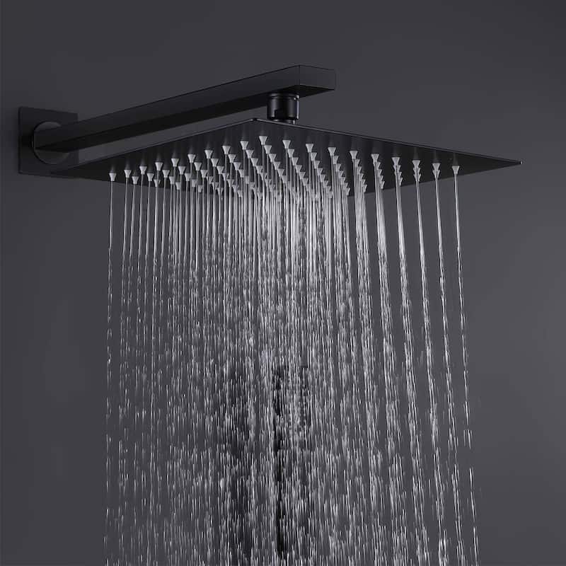 Wall Mounted Shower System With Hand Shower Rain 10 Inch Shower Head Bathroom Shower Faucet Set With Pressure Balanced Valve