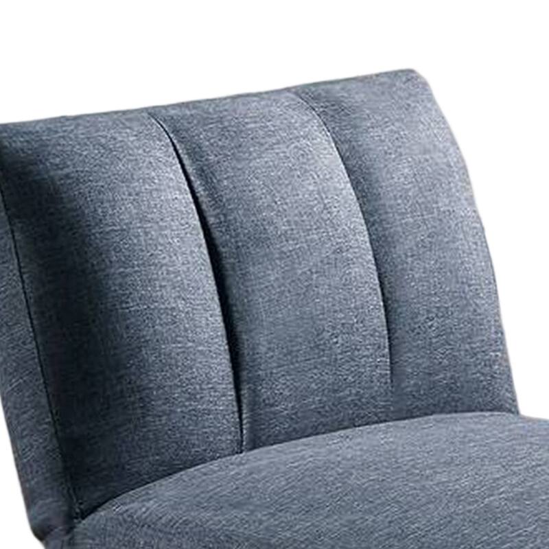 Dora 62 Inch Modern Adjustable Chaise Lounger with Channel Tufting, Blue