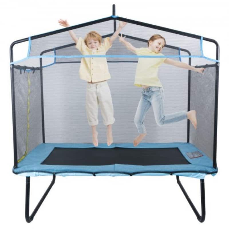 6 Feet Indoor-Outdoor Toddlers Trampoline with Safety Enclosure Net and Metal Frame