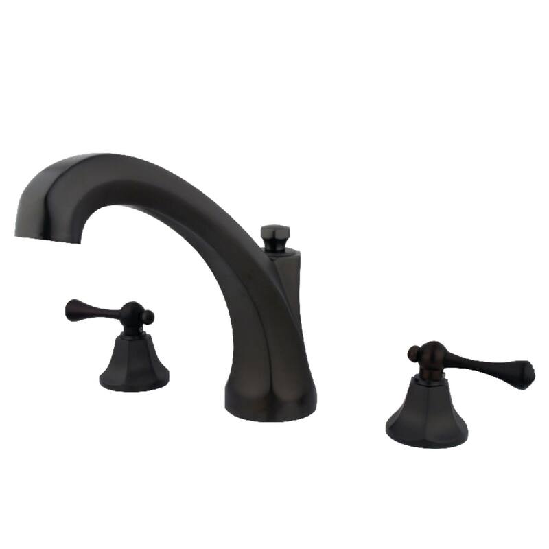 Kingston Brass Vintage Deck Mounted Roman Tub Filler with Lever - Oil Rubbed Bronze