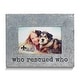 preview thumbnail 1 of 1, Curata Galvanized Metal Who Rescued Who 6x4 Photo Frame