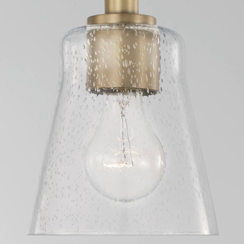 Baker 1-light Mini Pendant/ Semi-Flush Mount w/ Clear Seeded Glass
