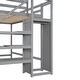 preview thumbnail 6 of 16, Modern Style Full Size Loft Bed withStaircase and Built-in Storage Wardrobe.