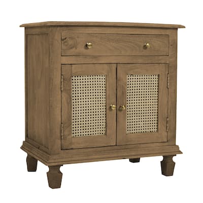 Sandblasted Brown 1 Drawer 28 in. W Nightstand with Sturdy Hardware and Ample Storage