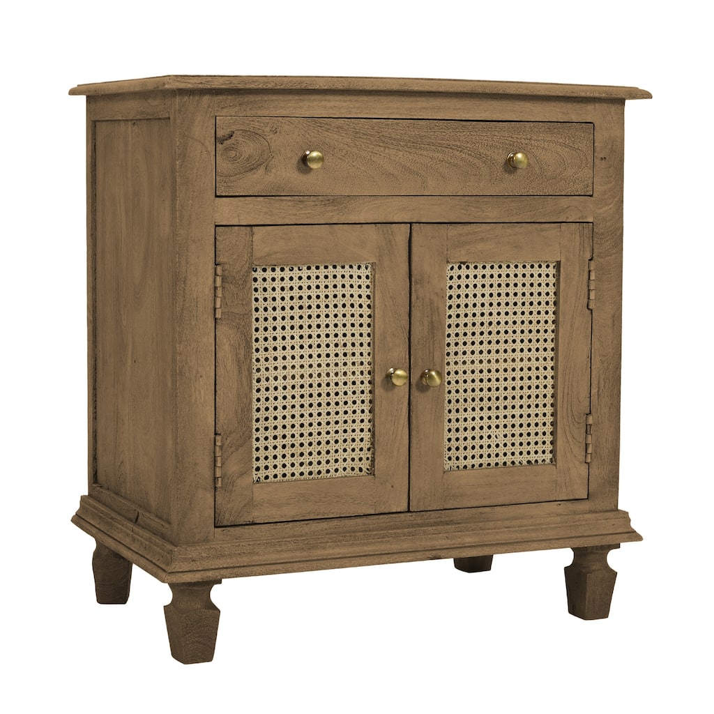 Sandblasted Brown 1 Drawer 28 in. W Nightstand with Sturdy Hardware and Ample Storage