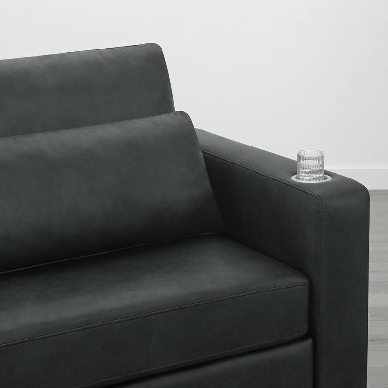 Spruce & Spring Ezra 89" Modern High Back Living Room Sofa with USB & Cup Holders