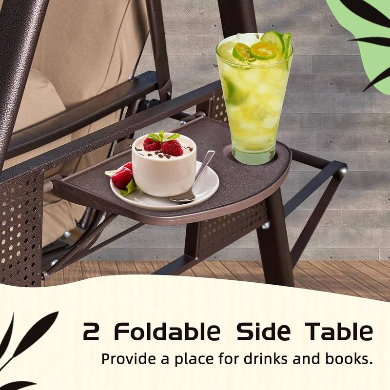 EROMMY Outdoor Patio Swing Bed, Versatile 3-in-1 Design with Adjustable Backrest and Hardtop, Complete with Cushions and Pillow