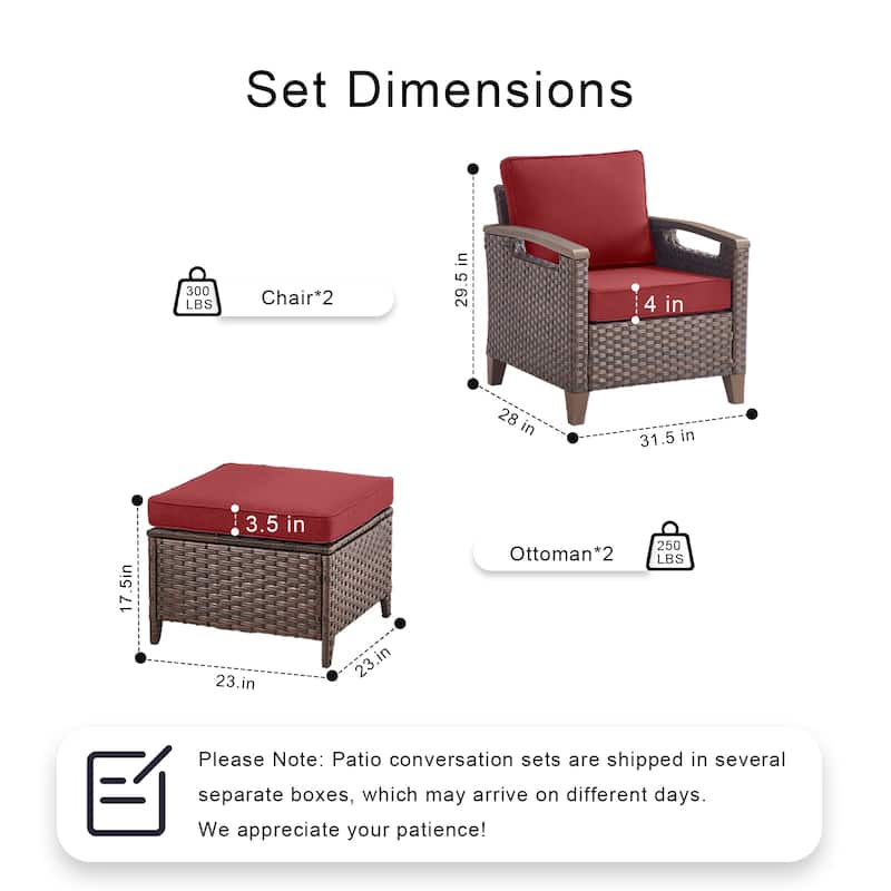 Pocassy Outdoor Club Chair with Cushion Set