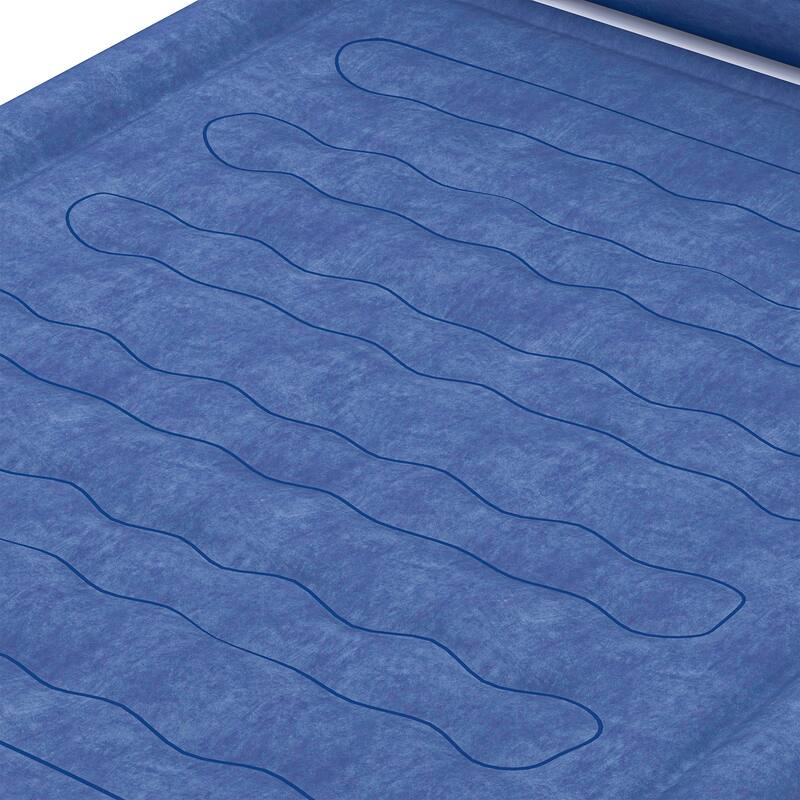 Cloud-shaped inflatable mattress with a built-in power cord, fixed pump head, and inflatable headboard