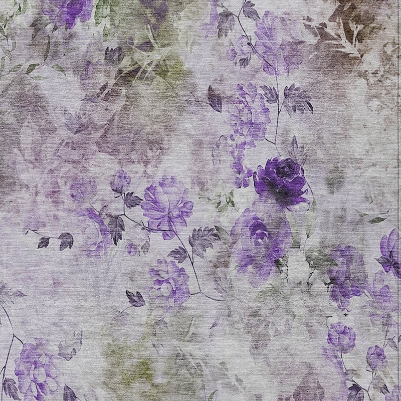 HomeRoots Floral Transitional Rectangle Outdoor Rug