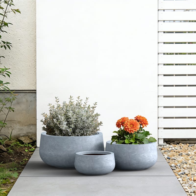 Concrete Round Planter / Pot Indoor & Outdoro Planter Bowl