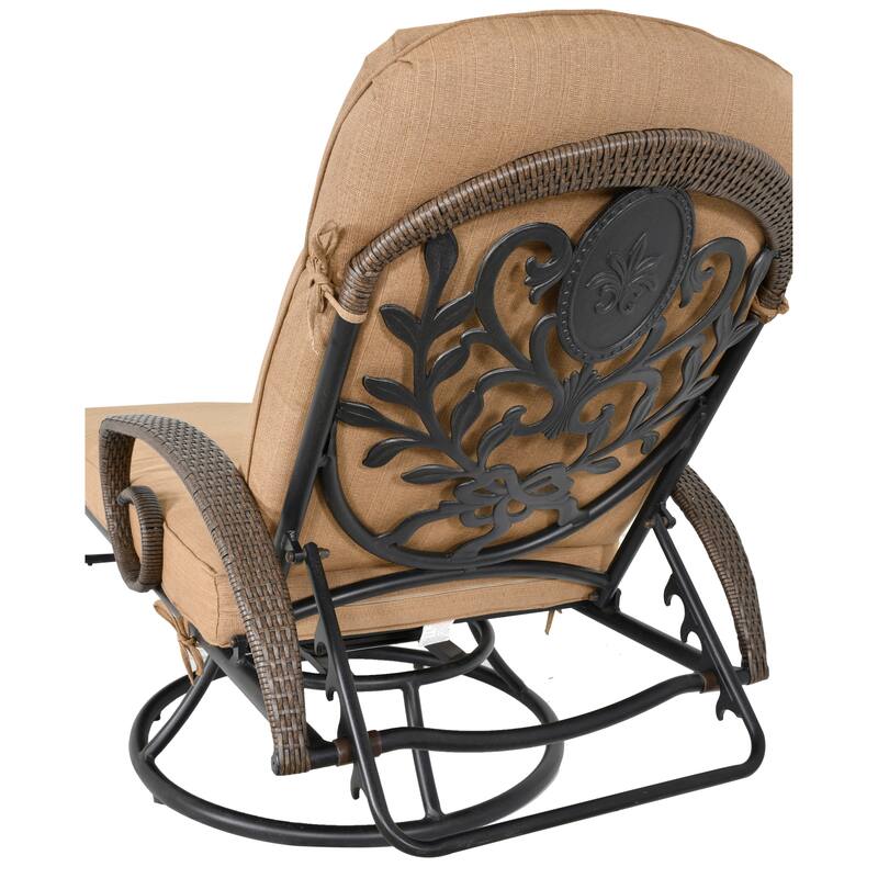 Grand Bonaire Weave Patio Motion Swivel Lounge with Cushion and Accent Pillow - N/A
