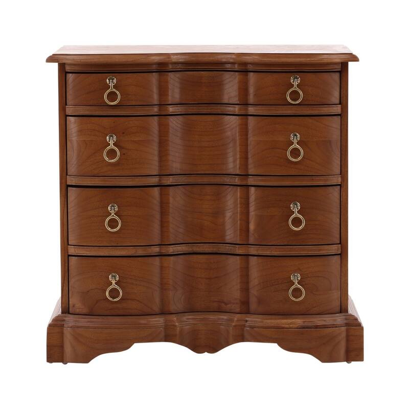 Furniture Classics Zepoli Natural Mahogany Wood Brass Hardware Chest