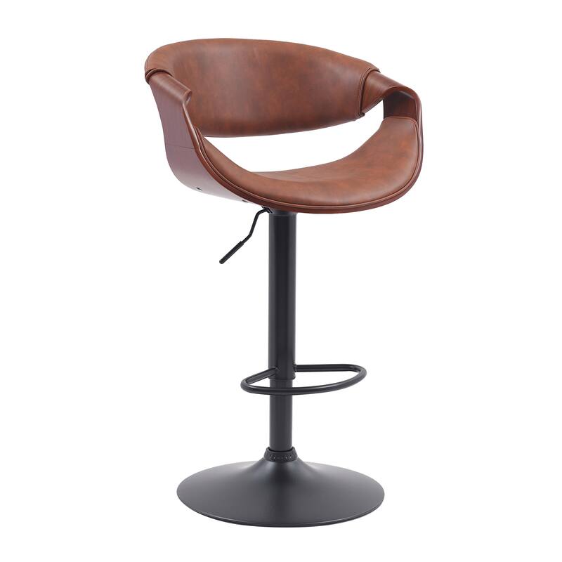 Porthos Home Fenn Faux Leather Swivel Adjustable Height Bar Stool