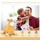 preview thumbnail 2 of 3, 2-in-1 Kids Giraffe-shaped Plush Ride-On Rocking Horse Toy for Children 3 to 6 Years