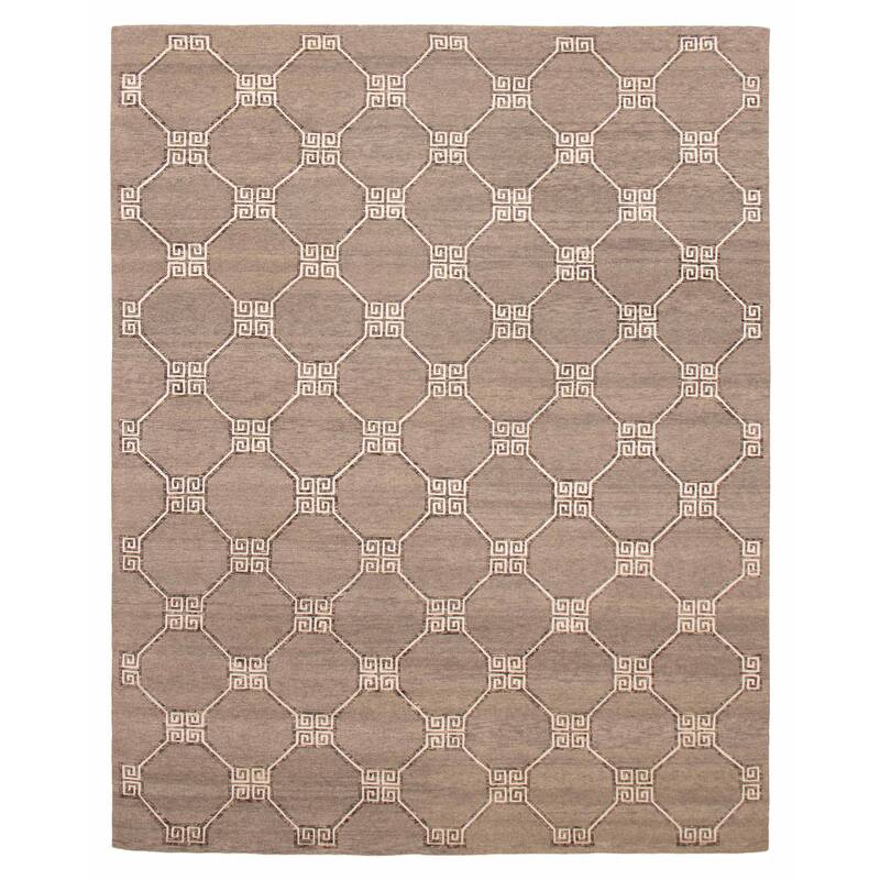 ECARPETGALLERY Hand-knotted Opulence Taupe Viscose, Wool Rug - 7'11 x 10'0 - Taupe - 7'11 x 10'0