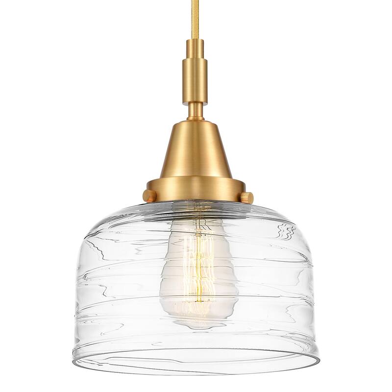 Innovations Lighting 447-1P-G713 Bell 8" Wide Mini Pendant with Clear - Satin Gold