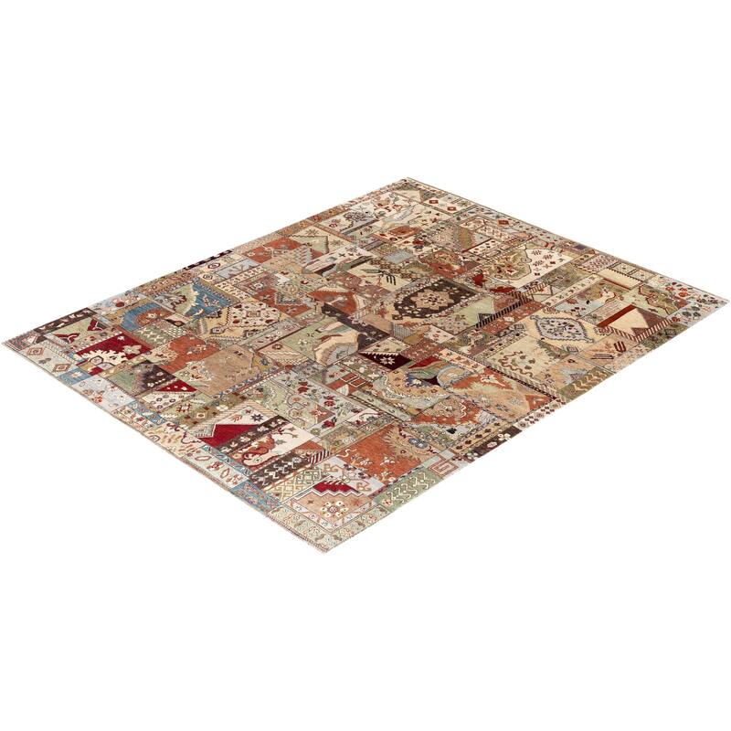 Patchwork One-of-a-Kind Hand-Knotted Area Rug, Beige - 8' 3" x 10' 3"