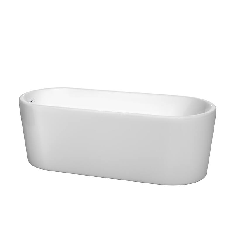 Wyndham Collection Ursula 67" Free Standing Acrylic Soaking Tub with - White / Shiny White Trim