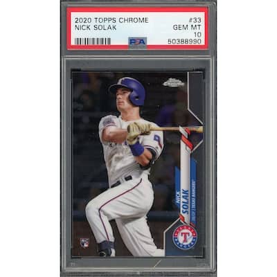 Nick Solak 2020 Topps Chrome Baseball Rookie Card RC #33 Graded PSA 10 GEM MINT - 8'6" x 11'6"