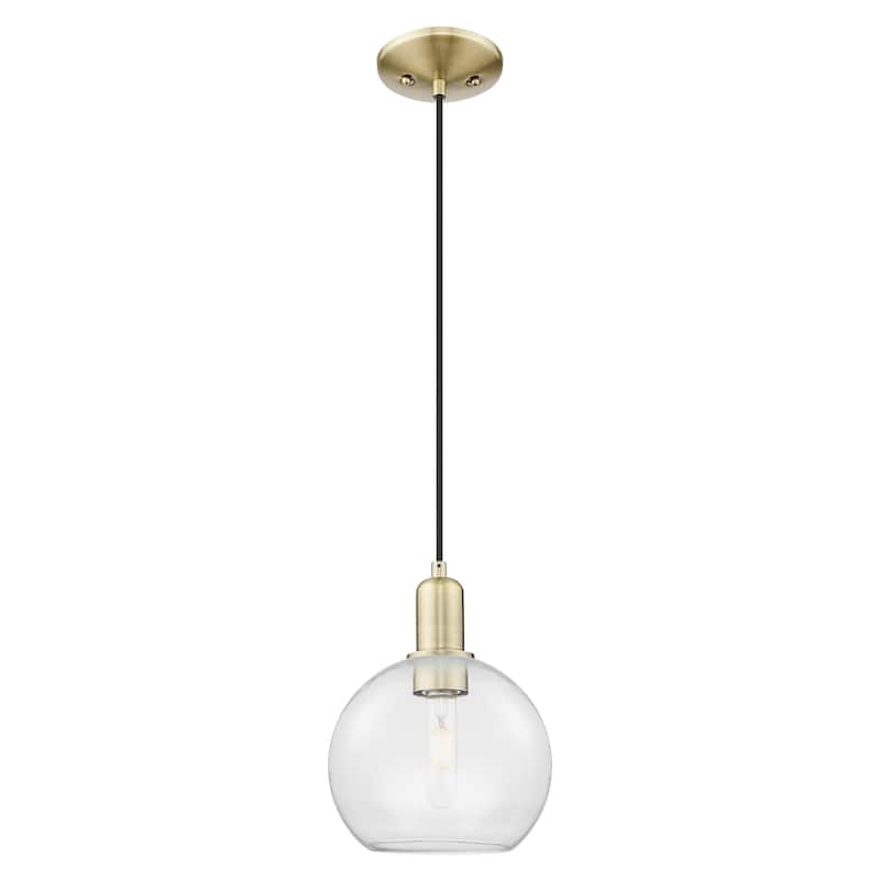 Innovations Lighting Endless Possibilities Arcadia - Athens - 1 Light 8" Cord Hung Mini Pendant - Antique Brass/Clear