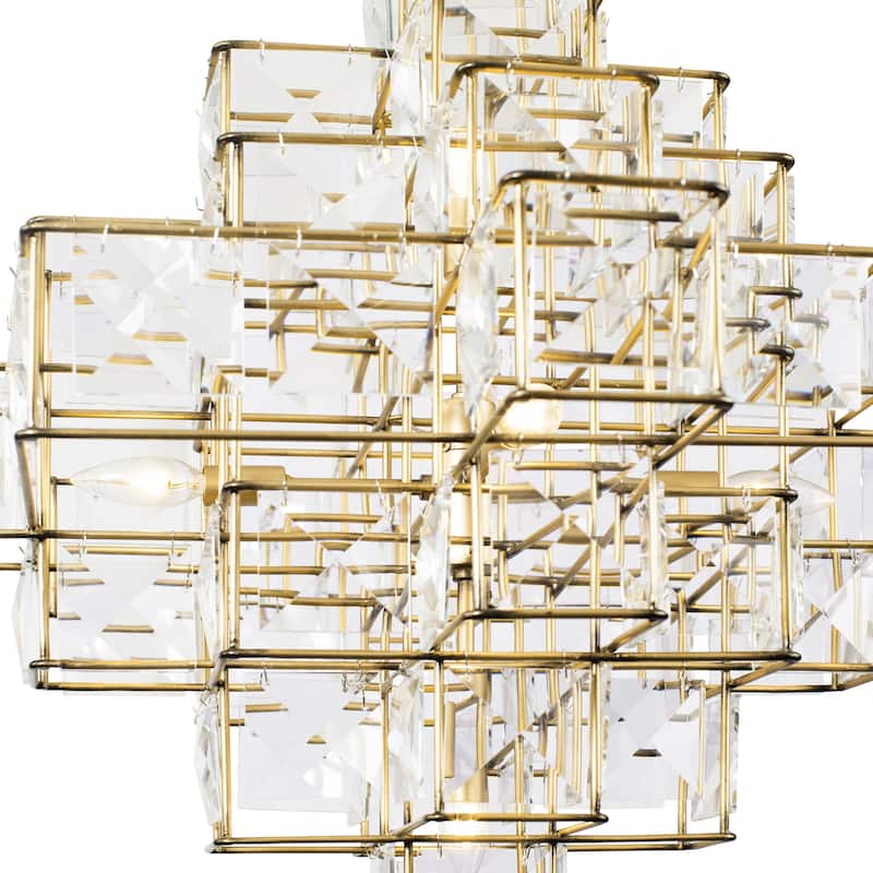 Varaluz Cubic 6-Light Chandelier - Calypso Gold