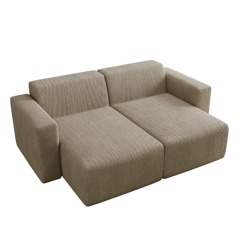 UIXE Upholstered Corduroy Chaise Lounges For Interior