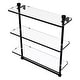 preview thumbnail 9 of 53, Allied Brass Foxtrot Collection 16 Inch Triple Tiered Glass Shelf with Integrated Towel Bar 16 - Matte Black